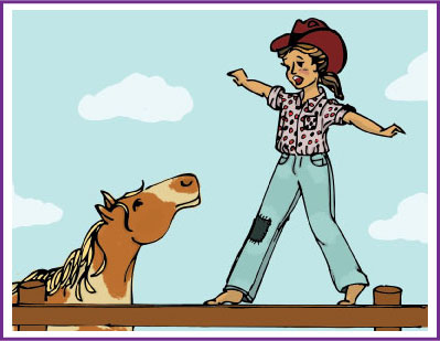 Cowgirl on a fence
